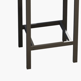 Sunvega Modern Brown Gray Dining Table Set with 3 Stools for Compact Spaces