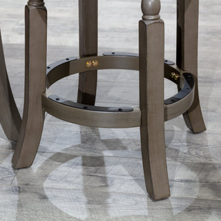 Sunvega Weathered Gray Finish 24 Inch Counter Stool with Charcoal Fabric Seat