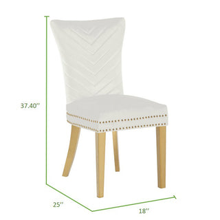 Sunvega Gold Velvet Upholstered Dining Chairs with Tufted Design and Metal Legs