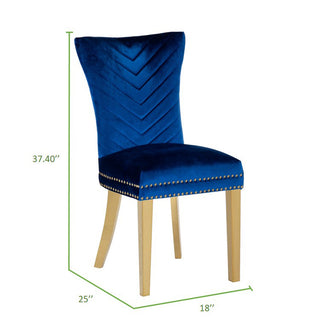 Sunvega Gold Velvet Upholstered Dining Chairs with Tufted Design and Metal Legs