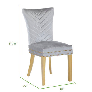 Sunvega Gold Velvet Upholstered Dining Chairs with Tufted Design and Metal Legs