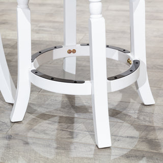 Sunvega 30 Inch Bar Stool with Weathered Gray Finish and Beige Fabric Seat
