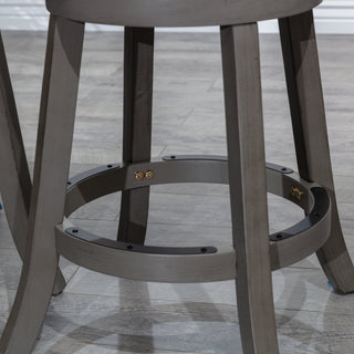 Sunvega 24 Inch Counter Stool with Beige Fabric Seat and Cherry Finish
