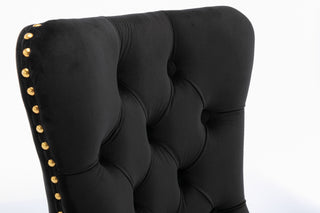 Sunvega Modern High-end Tufted Velvet Upholstered Dining Chair with Chrome Legs and Nailhead Trim