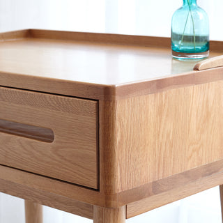 Sunvega 60cm Natural Wood Compact Dresser Bistro Table with Storage Drawer