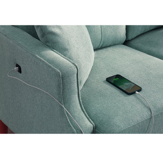 Sunvega Waterproof Fabric Loveseat Sofa with USB Charge Port and 2 Pillows