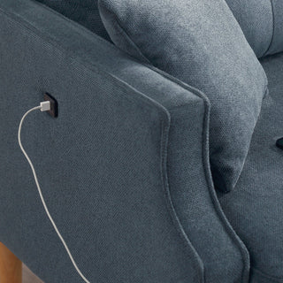 Sunvega Waterproof Fabric Loveseat Sofa with USB Charge Port and 2 Pillows