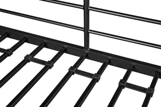 Sunvega Sturdy Metal Twin Size Loft Bed with Built-in Desk and Shelves