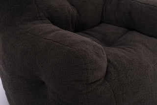 Sunvega Soft Teddy Velvet Fabric Tufted Bean Bag Chair with Ergonomic Backrest