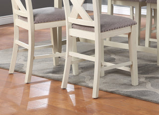 Sunvega Modern Counter Height Chairs with X Back Design and Cushion Seat