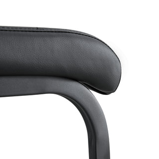 Sunvega Black PU Leather Barstool Set of 2 with Backrest and Footrest for Kitchen