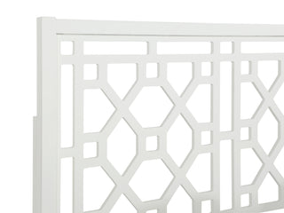 Sunvega King Chippendale White Headboard Made of Durable Poplar Wood
