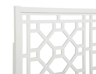 Sunvega King Chippendale White Headboard Made of Durable Poplar Wood