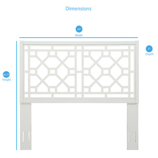 Sunvega King Chippendale White Headboard Made of Durable Poplar Wood