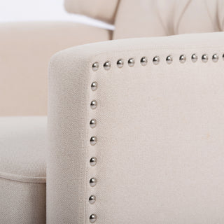 Sunvega Manual Wing Chair Recliner with High Resilience Sponge and Silver Bubble Nails