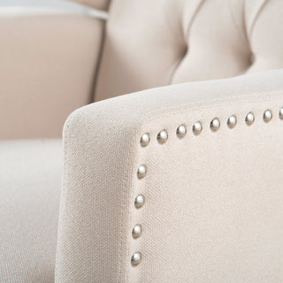 Sunvega Manual Wing Chair Recliner with High Resilience Sponge and Silver Bubble Nails