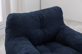 Sunvega Soft Teddy Velvet Fabric Tufted Bean Bag Chair with Ergonomic Backrest