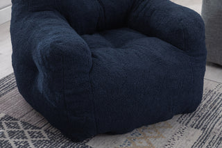 Sunvega Soft Teddy Velvet Fabric Tufted Bean Bag Chair with Ergonomic Backrest