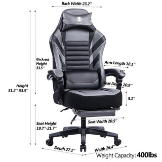 Sunvega Adjustable Swivel Racing Office Ergonomic Video Game Chair with Lumbar Massage