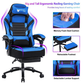 Sunvega Adjustable Swivel Racing Office Ergonomic Video Game Chair with Lumbar Massage