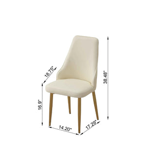 Sunvega PU Leather Dining Chairs with Metal Legs and Cloud Cushion Set of 2