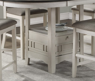 Sunvega Antique White and Rosy Brown Finish Counter Height Dining Table with Extension Leaf