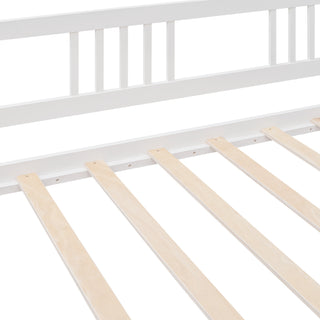 Sunvega Full Size Daybed with Twin Trundle Solid Wood Frame for Living Room