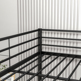 Sunvega Full Over Full Metal Bunk Bed with Safety Guard Rails and Ladder, No Box Spring Needed