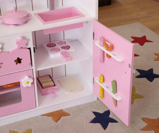 Sunvega Kids 2 In 1 Funnel Pink Pretend Play Kitchen and Market Stall