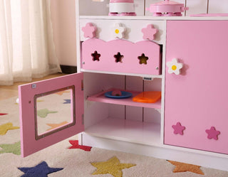 Sunvega Kids 2 In 1 Funnel Pink Pretend Play Kitchen and Market Stall