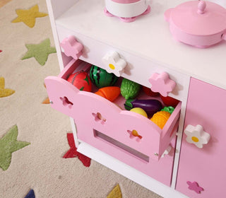 Sunvega Kids 2 In 1 Funnel Pink Pretend Play Kitchen and Market Stall