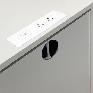 Sunvega Modern White Nightstand with 3 Drawers and Charging Station for Bedroom