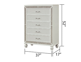 Sunvega Crystal Chest with Wood Frame and White Finish for Essentials Storage