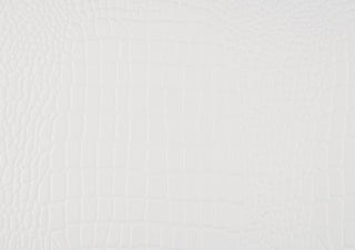 Sunvega White Finish Wooden Nightstand with Faux Alligator Embossed Drawer Fronts