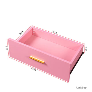 Sunvega 3 in 1 Vanity Desk with Open Top Mirror and Visible Glass Desktop