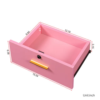 Sunvega 3 in 1 Vanity Desk with Open Top Mirror and Visible Glass Desktop