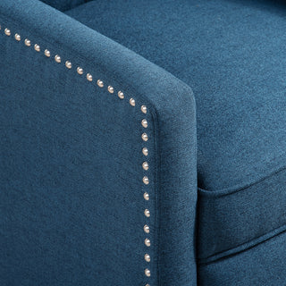 Sunvega Manual Wing Chair Recliner with High Resilience Sponge and Silver Bubble Nails