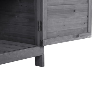 Sunvega Premium Fir Wood Potting Bench with Galvanized Tabletop and 2-Tier Storage