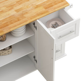 Sunvega Multi-Functional Kitchen Island Cart with 2 Door Cabinet and Two Drawers