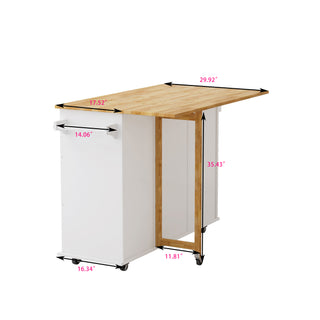 Sunvega Multi-Functional Kitchen Island Cart with 2 Door Cabinet and Two Drawers