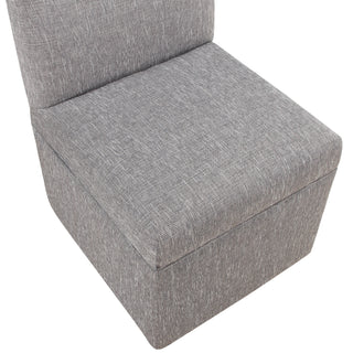 Sunvega Modern Upholstered Caster Chair in Ashen Grey Performance Fabric