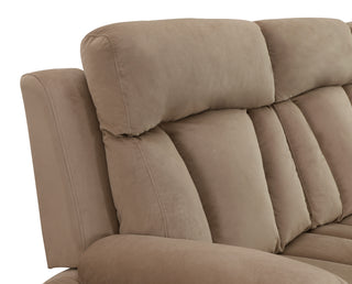 Sunvega Transitional Microfiber Fabric Sofa with Lumbar Support and Stainless Steel Base