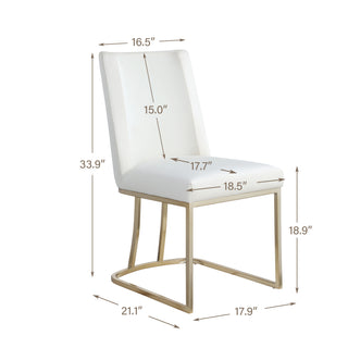 Sunvega Velvet Upholstered Dining Chairs with Gold Metal Legs Set of 2