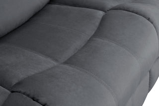Sunvega Microfiber Fabric Upholstered Sofa with Stainless Steel Base and Lumbar Support