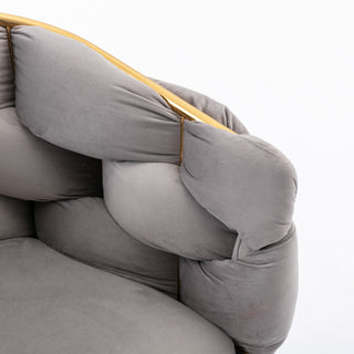 Sunvega Luxury Modern Velvet Single Sofa Chair for Bedroom Lazy Person Stool