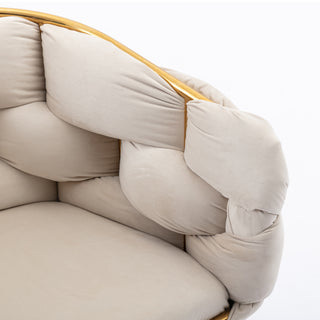 Sunvega Luxury Modern Velvet Single Sofa Chair for Bedroom Lazy Person Stool