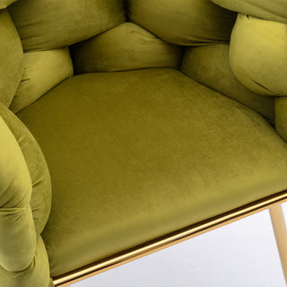 Sunvega Luxury Modern Velvet Single Sofa Chair for Bedroom Lazy Person Stool