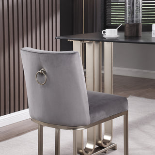 Sunvega Gold Brushed Bar Stools Set of 2 with Back Modern Velvet Fabric