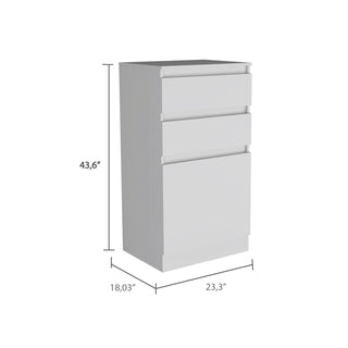 Sunvega White Jewelry Box with Flip Top Mirror and Two Drawers