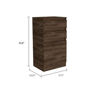 Sunvega Dark Walnut Jewelry Box with Flip Top Mirror and Two Drawers